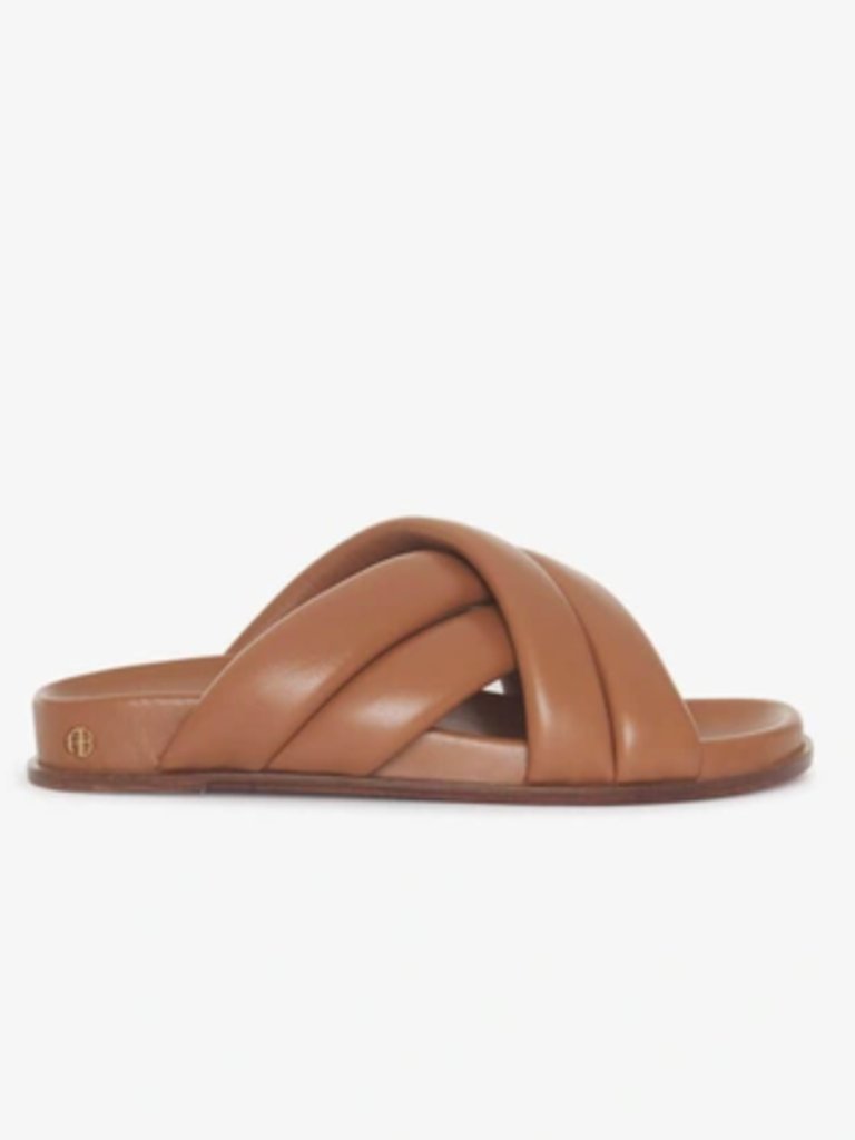 Anine Bing Lizzie Leather Slides In Brown